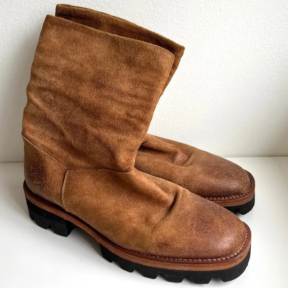 Free People Reya Slouchy Leather Boots | Size 37 - Picture 2 of 7